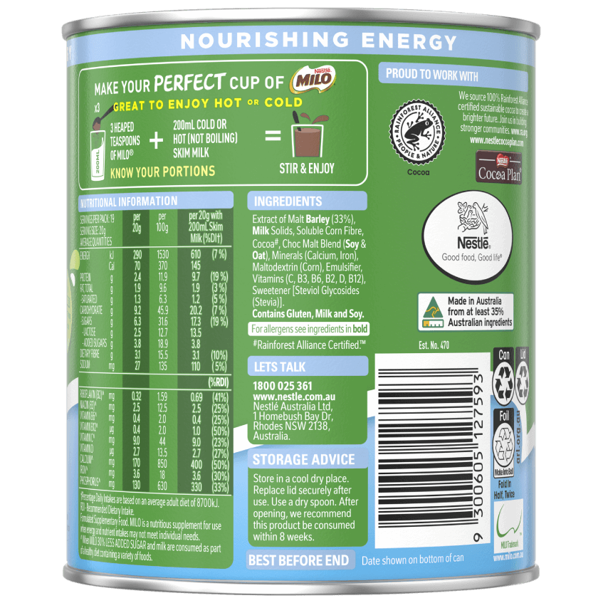 MILO® 30 LESS ADDED SUGAR MILO® New Zealand